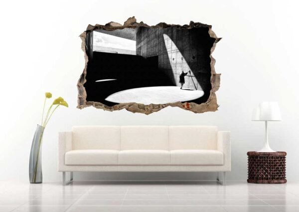 Girl Hiding in a Place Place 3D Art Wall Decal Vinyl Sticker