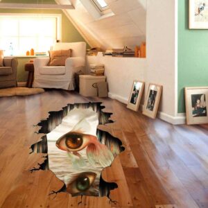 Surrealism Art of Fish with Eyes 3D  Wall Decals Vinyl Sticker