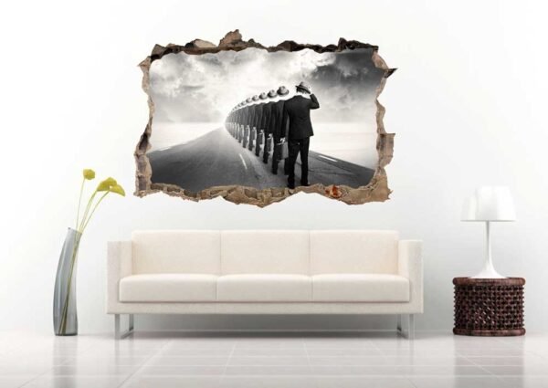 Surrealist a Person Divided 3D Art Wall Decal Vinyl Sticker