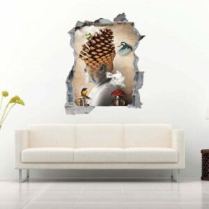 Person with Animals 3D Art Wall Decal Vinyl Sticker