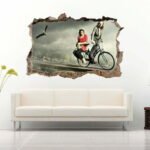 Sculpture Man with Laptop 3D Art Wall Decal Vinyl Sticker