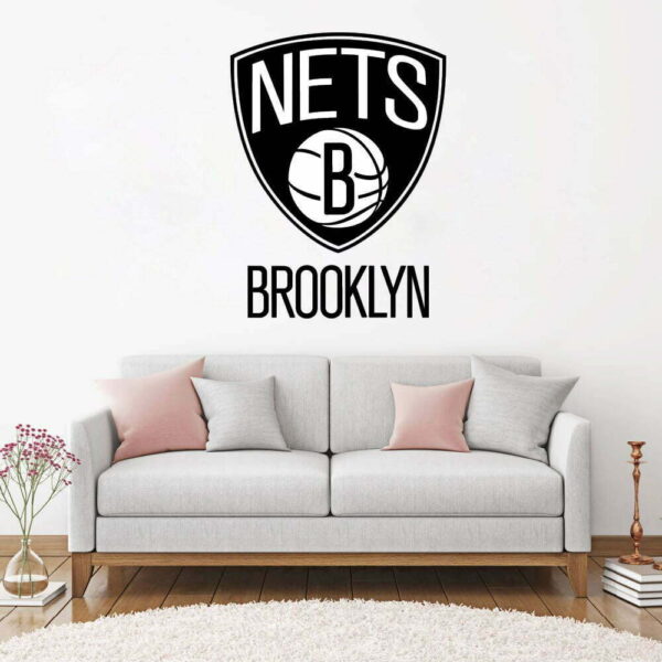 Brooklyn Nets NBA Logo Decoration Floor &#038; Wall Decals Sticker Nursery for Home