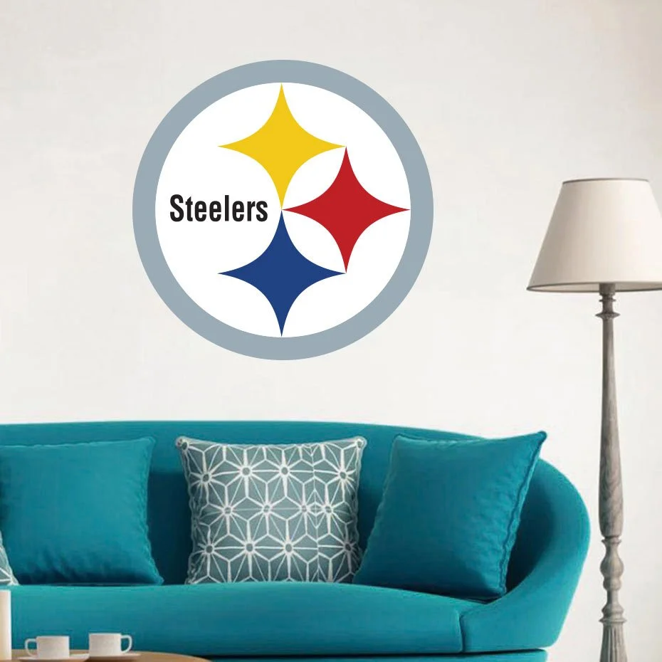 Pittsburgh Steelers NFL logo wall decal vinyl sticker by Kraftmatics – premium football team wall art for fans and home décor.