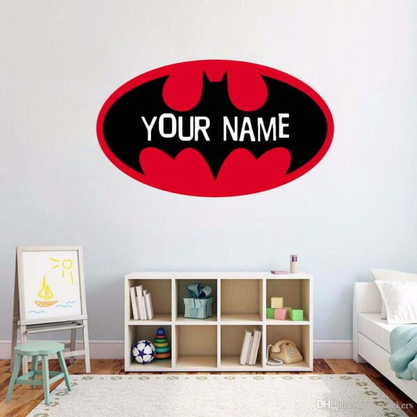 Batman Signal Custom Name Wall Decal Vinyl Sticker