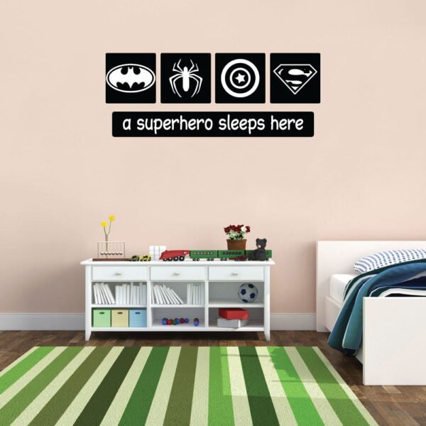 A Superhero Sleeps here Wall Decal Vinyl Sticker