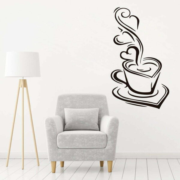 A Hot Coffee Cup Silhouette Quote Wall Decals Vinyl Sticker