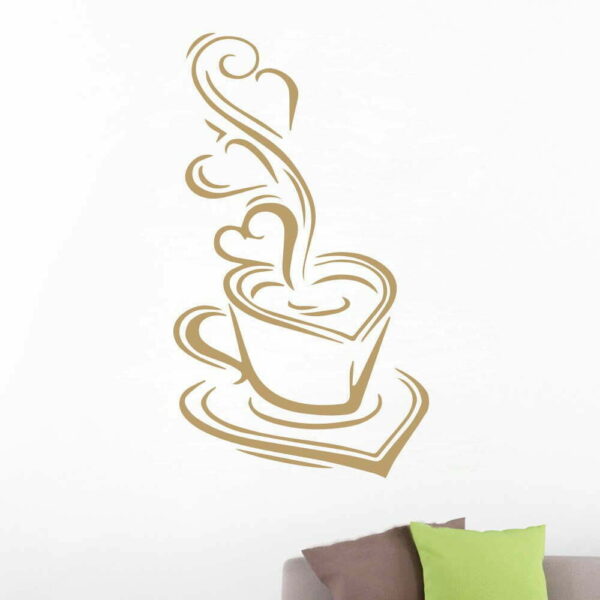 A Hot Coffee Cup Silhouette Quote Wall Decals Vinyl Sticker