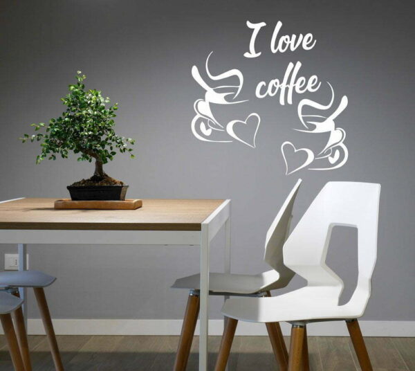 I Love Coffee Quote Wall Decals Vinyl Sticker