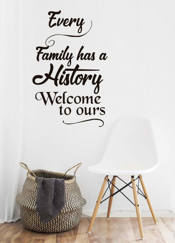 Quote Wall Decal &#8211; Family Has a History Wall Decals Sticker Nursery for Home Decor