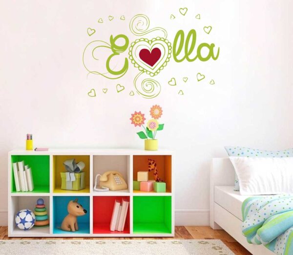 Personalized Name &#8211; Hearts Silhouette &#8211; Wall Decals Sticker Nursery for Home Decor