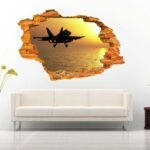 Combat Plane 3D Art Wall Decal Vinyl Sticker