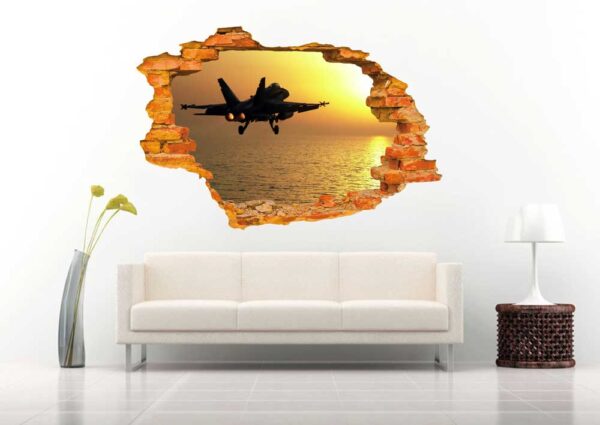 3D Plane Taking Off &#8211; Wall Decal Sticker Nursery for Home Decor