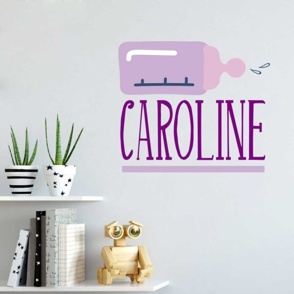 Personalized Name &#8211; Baby Bottle &#8211; Wall Decal Sticker Nursery for Home Decor