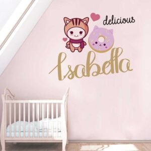 Teddy Bear with a Donuts Nursery Wall Decal Vinyl Sticker