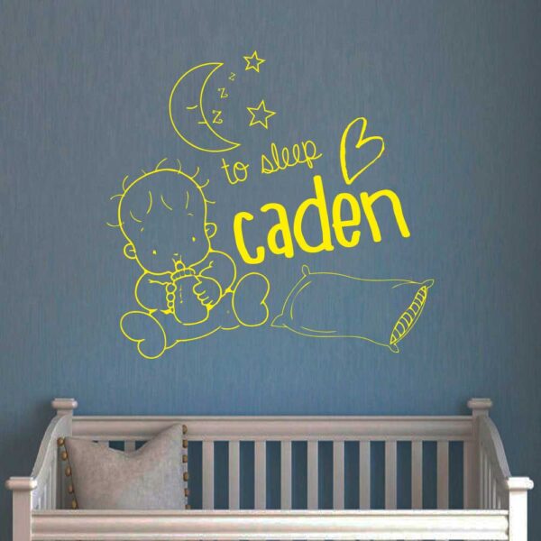 Baby Go to Sleep Custom Name Wall Decal Vinyl Sticker Nursery for Home Decor