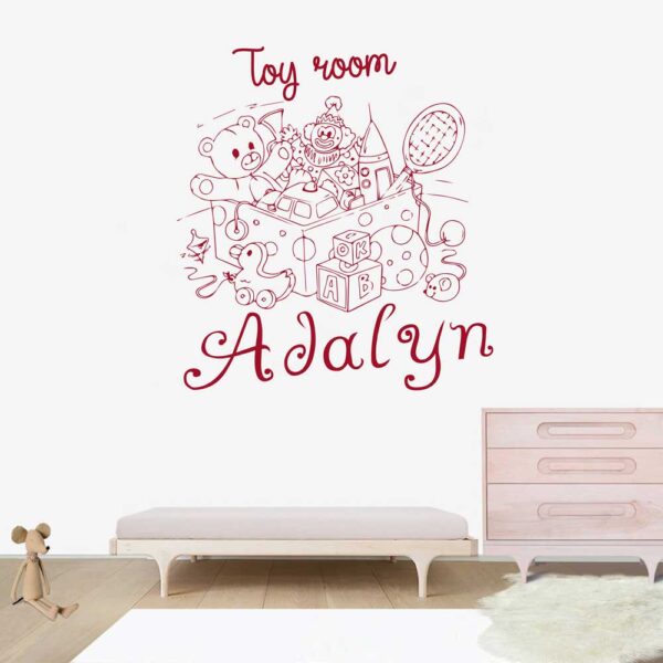 Toys Room Custom Name Wall Decal Vinyl Sticker Nursery for Home Decor