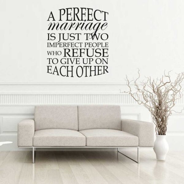 A Perfect Marriage Quote Wall Decal Vinyl Sticker