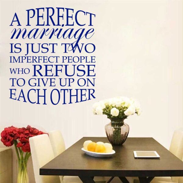 A Perfect Marriage Quote Wall Decal Vinyl Sticker