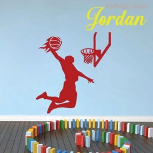 Basketball Player Silhouette Custom Name Wall Decal Vinyl Sticker