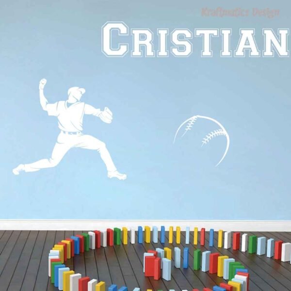 Baseball Player Silhouette Sport Wall Decal Vinyl Sticker