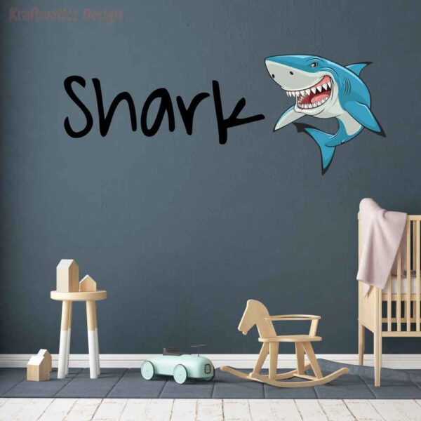 Shark Tasting Nursery Name Wall Decal Vinyl Sticker