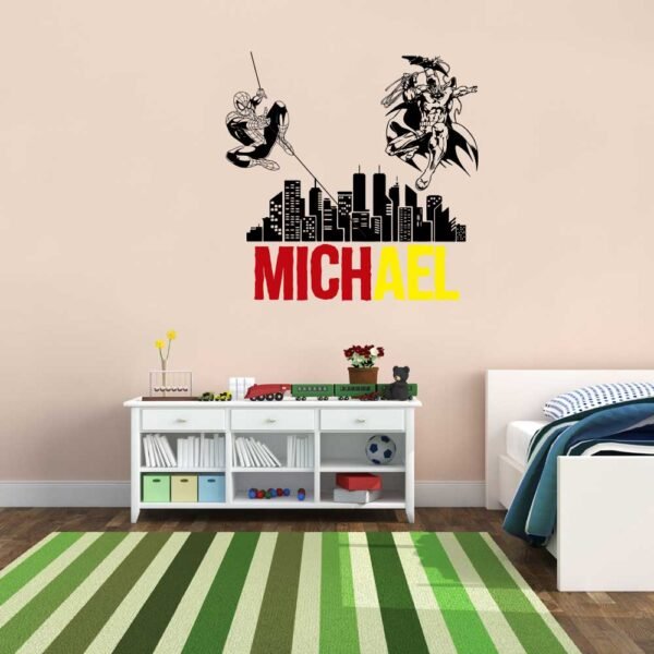 Batman &amp; Spider-man Superhero Wall Decal Vinyl Sticker