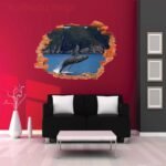 Dolphin Smiling 3D Wall Decal Vinyl Sticker