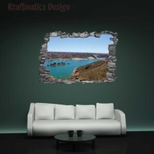 Mountain &#038; Lake View 3D Wall Decal Vinyl Sticker
