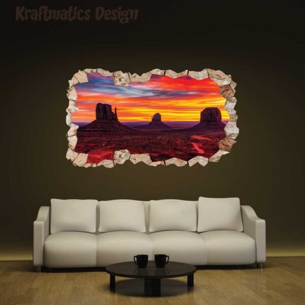 Desert View 3D Wall Decal Vinyl Sticker