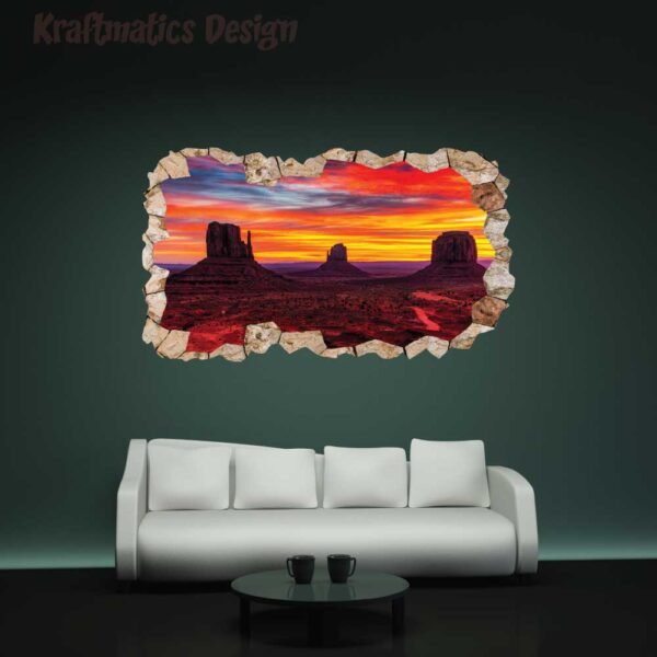 Desert View 3D Wall Decal Vinyl Sticker