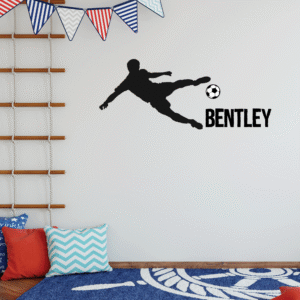 Soccer Kicker Player Silhouette Wall Decal Vinyl Sticker