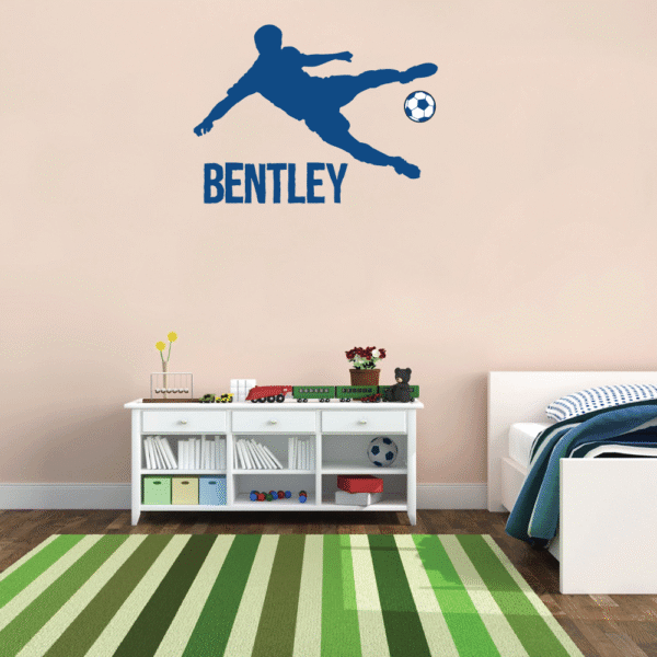 Soccer Kicker Player Silhouette Wall Decal Vinyl Sticker