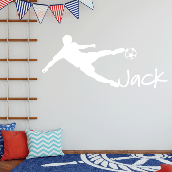 Soccer Kicker Player Silhouette Wall Decal Vinyl Sticker