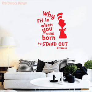 Why Fit in Dr Seuss Wall Decal Vinyl Sticker