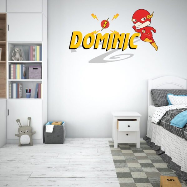 Flash Super Hero Custom Name Wall Decal Vinyl Sticker