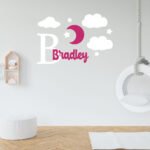 Stars Clouds &#038; Moon Custom Name Nursery Wall Decal