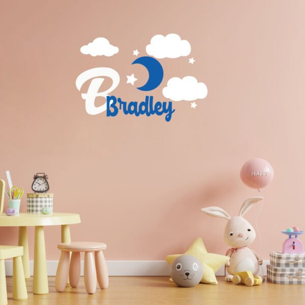 Custom Name and Initial Stars &#038; Clouds Nursery Wall Decal