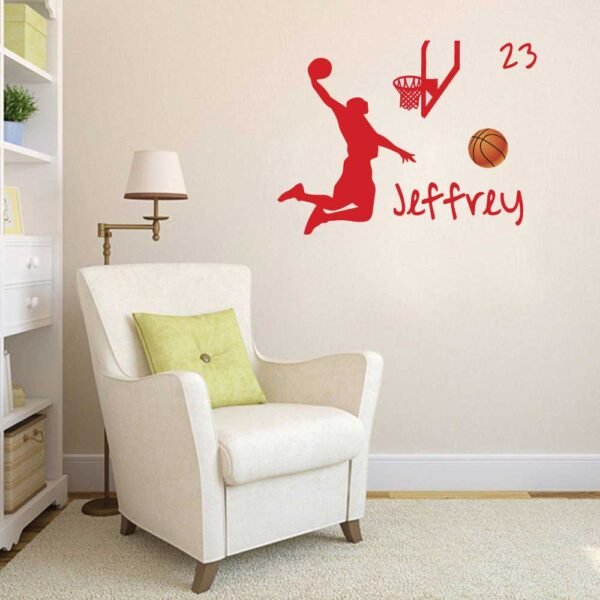 Basketball Player Slam Dunk Sports Wall Decal Vinyl Sticker