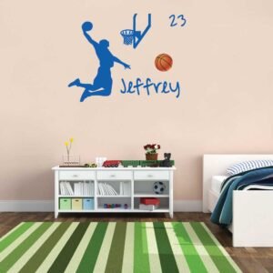 Basketball Player Slam Dunk Sports Wall Decal Vinyl Sticker