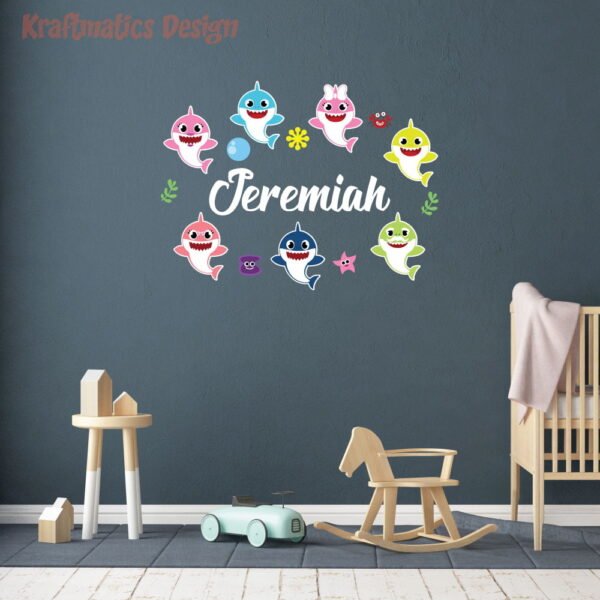 Baby Shark Sea World Name Wall Decal Vinyl Sticker