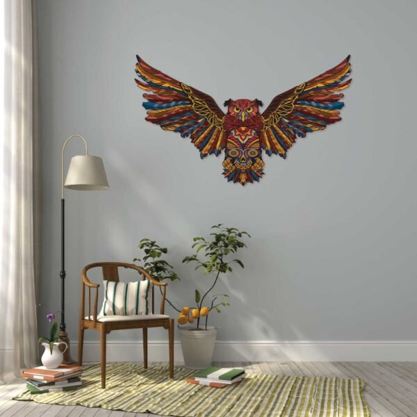 Mandala Owl Open wings 3D Art Wall Decal Vinyl Sticker
