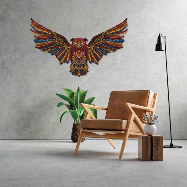 Mandala Owl Open wings 3D Art Wall Decal Vinyl Sticker