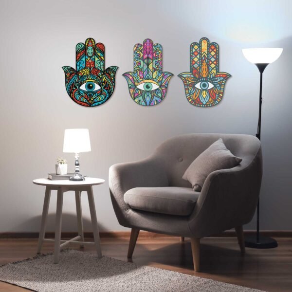 Mandala Hamsa Hand 3D Art Wall Decal Vinyl Sticker