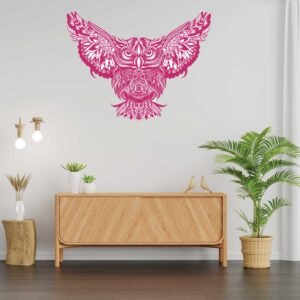 Mandala Colored Owl 3D Art Wall Decal Vinyl Sticker