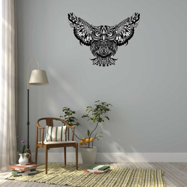 Mandala Colored Owl 3D Art Wall Decal Vinyl Sticker