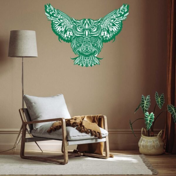 Mandala Colored Owl 3D Art Wall Decal Vinyl Sticker
