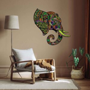 Mandala Elephant 3D Art Wall Decal Vinyl Sticker