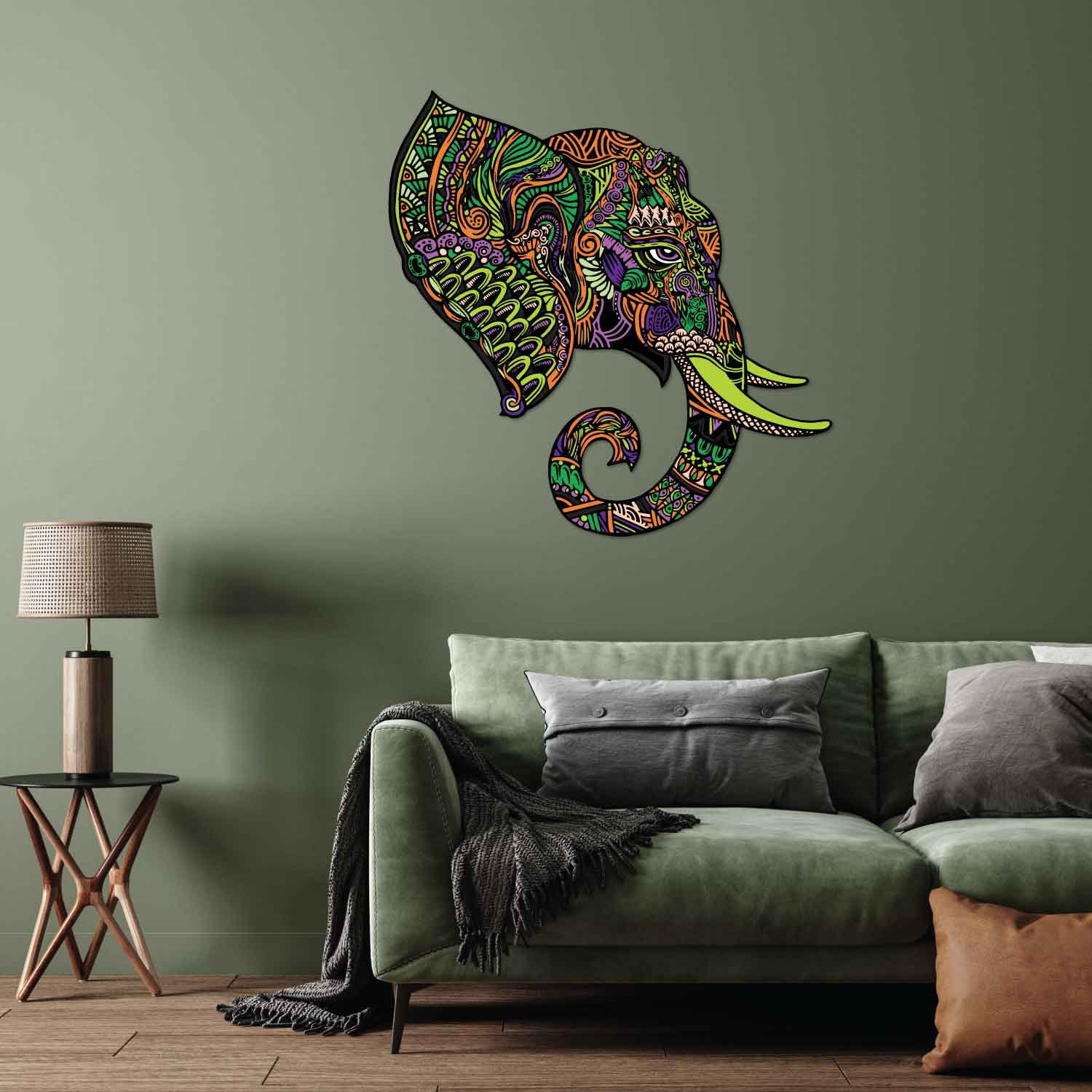 Mandala elephant wall discount art