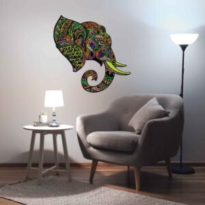 Mandala Elephant 3D Art Wall Decal Vinyl Sticker