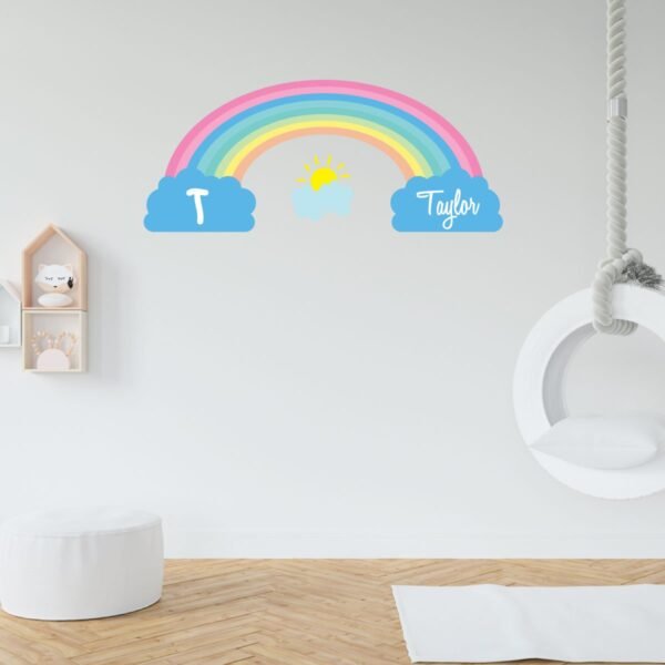 Rainbow Name and Initial Wall Decal Vinyl Sticker